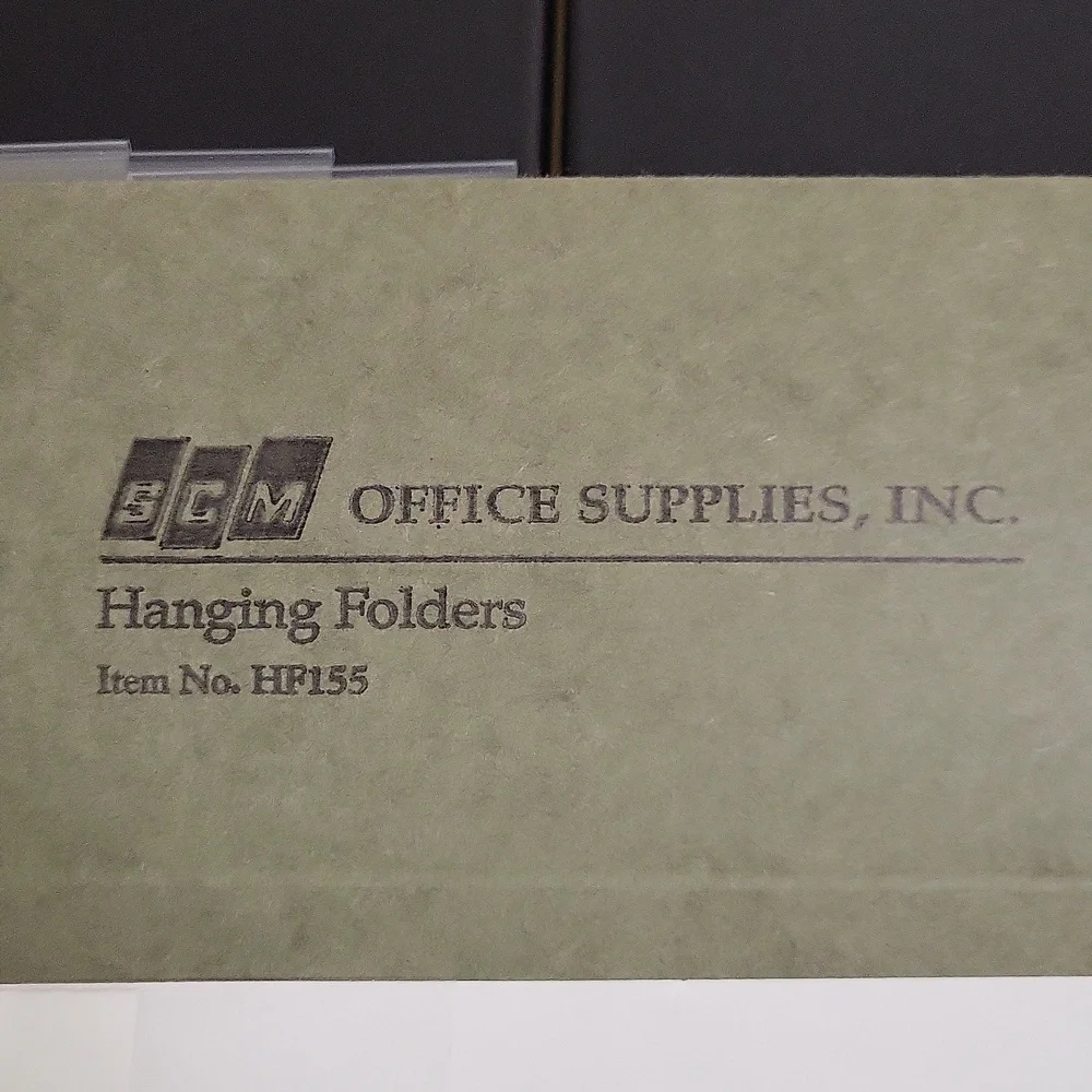 Vintage SCM Office Supplies 12 Green Hanging Folders